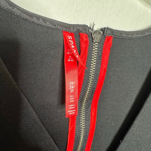 Spanx Ponte Perfect Sleeveless Jumpsuit Black 2X Tall Wide Leg Workwear Office - Picture 12 of 15